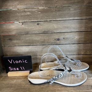 Womens Vionic 340 Karin Snakeskin Print Comfort Thong Sandals Flip Flops Size 11